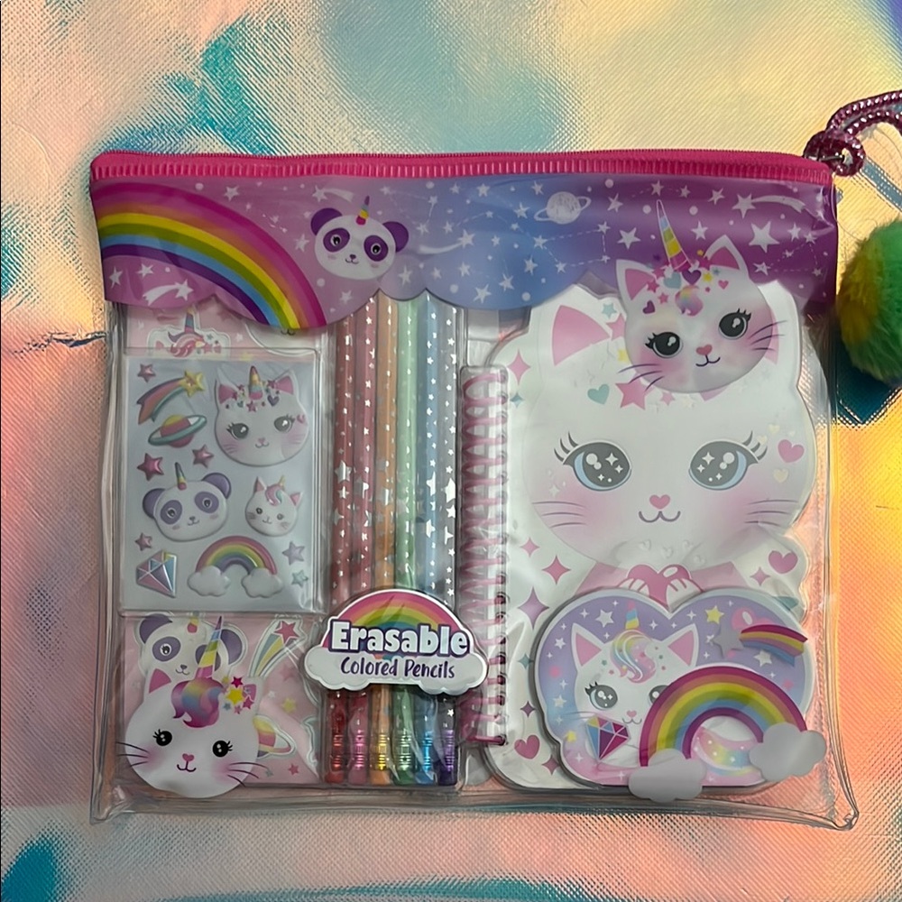 Unicorn and Rainbow Kids Stationery Set